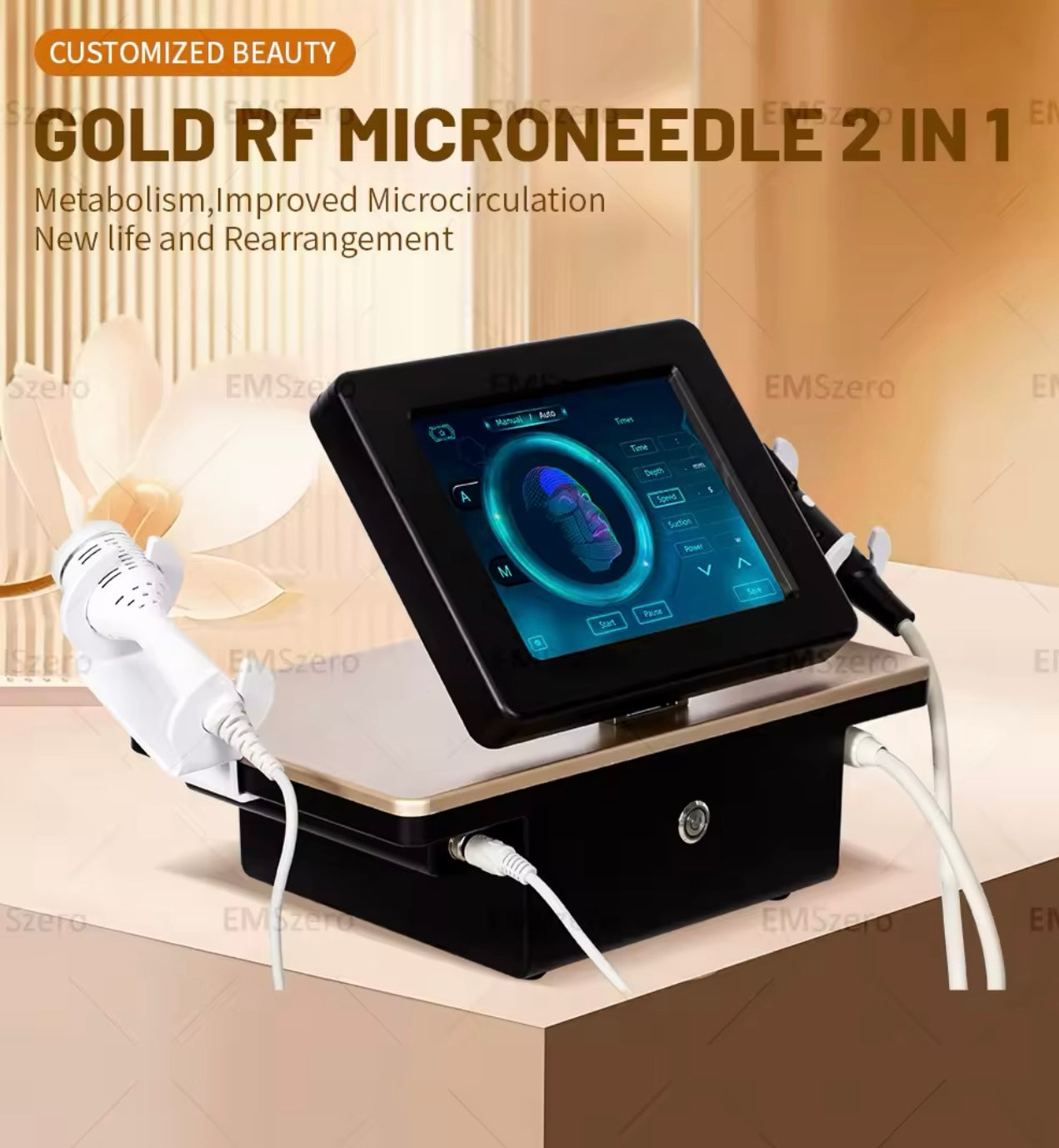 RF Micro Needling Gold Radiofrequenz Mikrokristall Microneedling